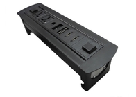 Black Color Conference Table Cable Management Box Universal Power Port With Photoelectric Lock